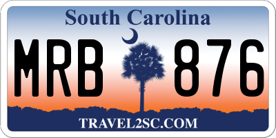 SC license plate MRB876
