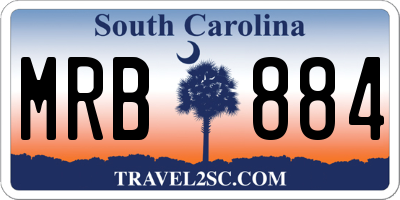 SC license plate MRB884