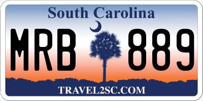 SC license plate MRB889