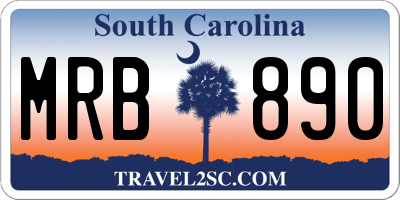 SC license plate MRB890