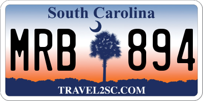 SC license plate MRB894
