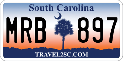 SC license plate MRB897