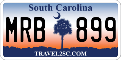SC license plate MRB899