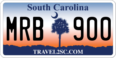 SC license plate MRB900