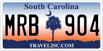 SC license plate MRB904