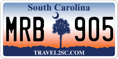 SC license plate MRB905