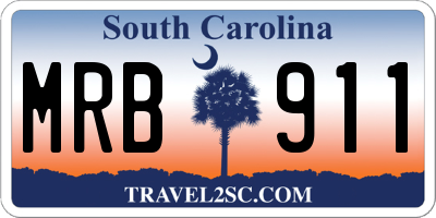 SC license plate MRB911