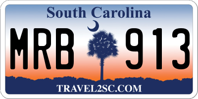 SC license plate MRB913
