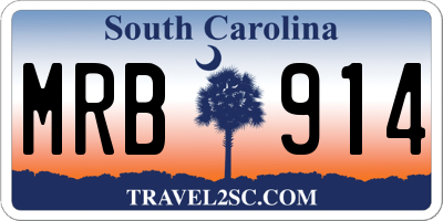 SC license plate MRB914