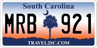 SC license plate MRB921