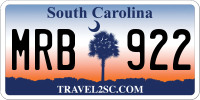 SC license plate MRB922