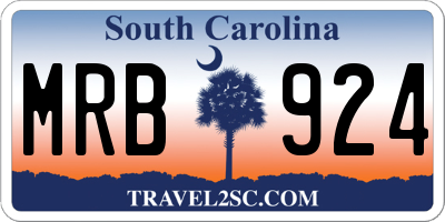 SC license plate MRB924
