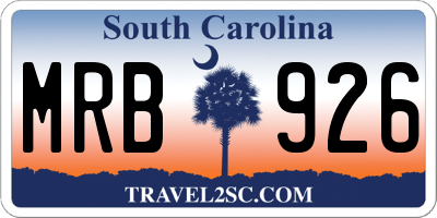SC license plate MRB926