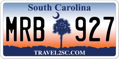 SC license plate MRB927