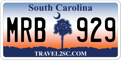 SC license plate MRB929