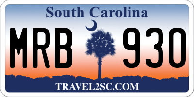 SC license plate MRB930