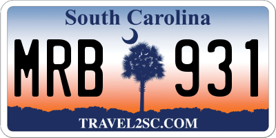SC license plate MRB931