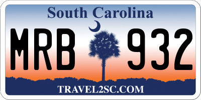 SC license plate MRB932