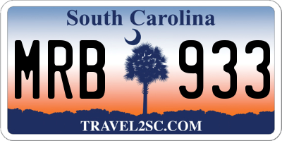 SC license plate MRB933