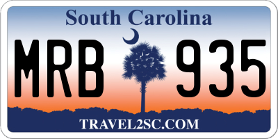 SC license plate MRB935
