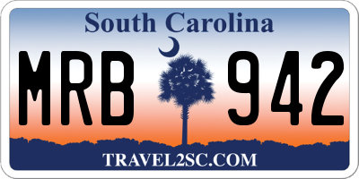 SC license plate MRB942