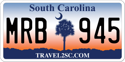 SC license plate MRB945