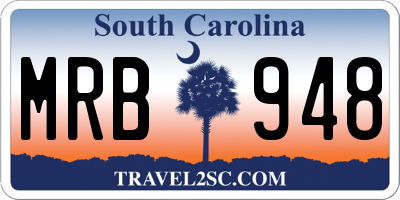 SC license plate MRB948
