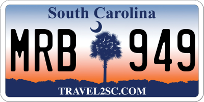 SC license plate MRB949