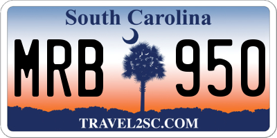 SC license plate MRB950
