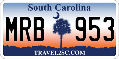 SC license plate MRB953