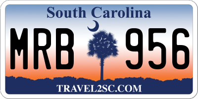SC license plate MRB956