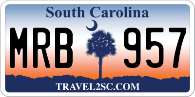 SC license plate MRB957