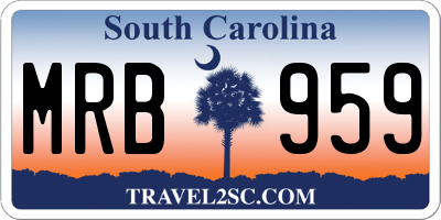 SC license plate MRB959