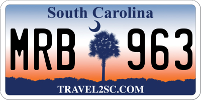 SC license plate MRB963
