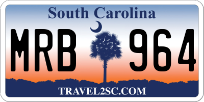 SC license plate MRB964