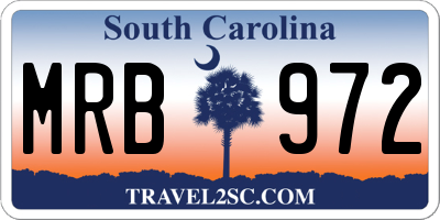 SC license plate MRB972
