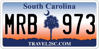 SC license plate MRB973
