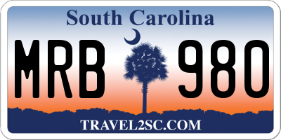 SC license plate MRB980