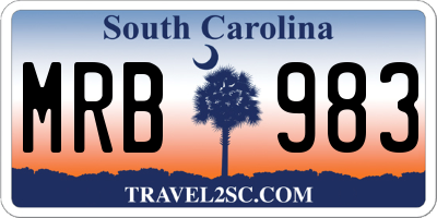 SC license plate MRB983
