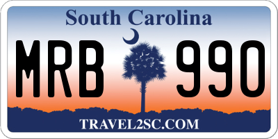 SC license plate MRB990