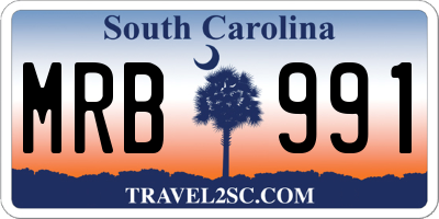 SC license plate MRB991