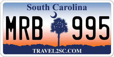 SC license plate MRB995