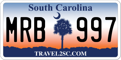 SC license plate MRB997