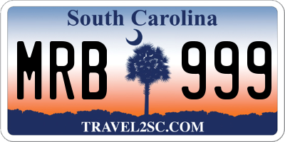 SC license plate MRB999