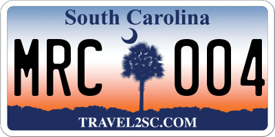 SC license plate MRC004