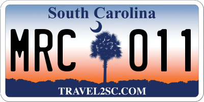 SC license plate MRC011