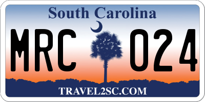 SC license plate MRC024