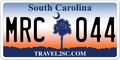 SC license plate MRC044