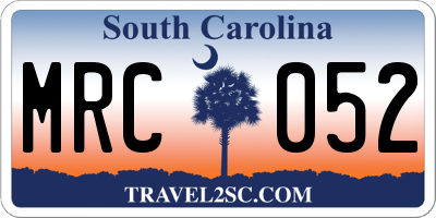 SC license plate MRC052