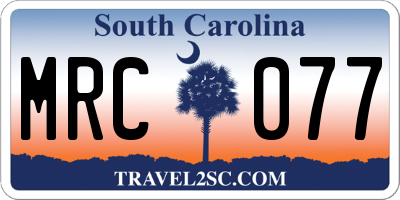 SC license plate MRC077